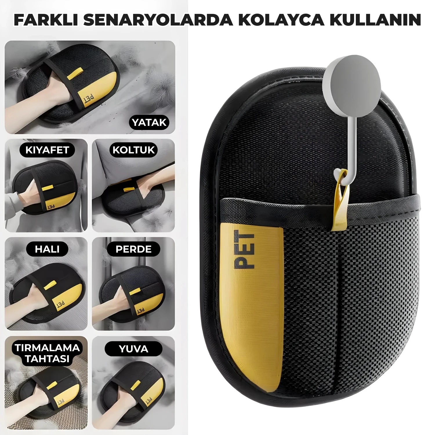Sihirli Pati™ - Kedi Bakım ve Tüy Toplama Eldiveni